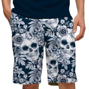 LoudMouth Apparel Skull Garden Stretch Tech-S Mens Golf Shorts